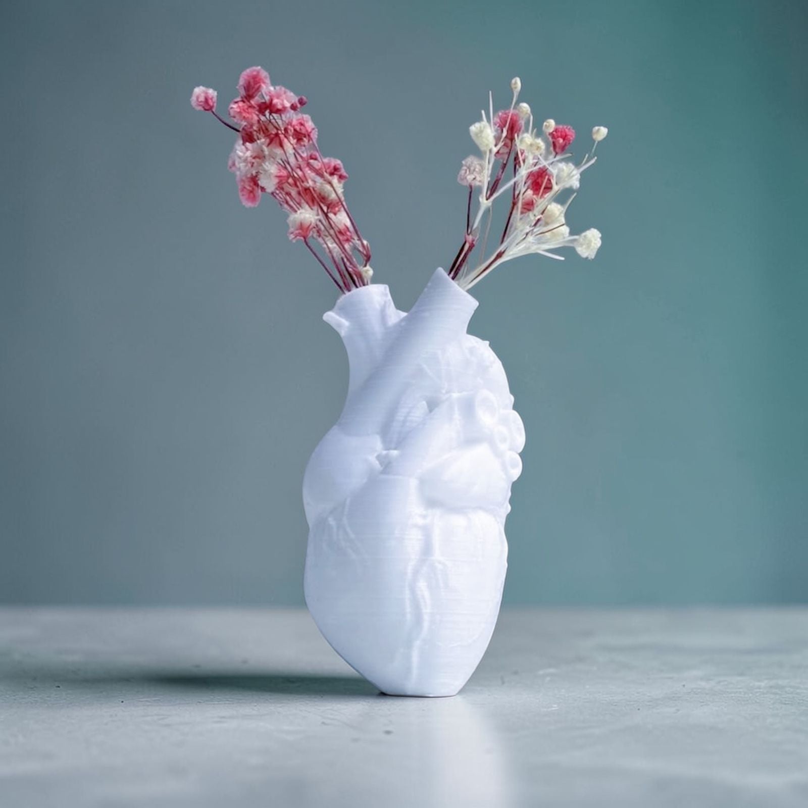 Jarrón Corazón con Flores Inmortalizadas - Regalo Decorativo Romántico
