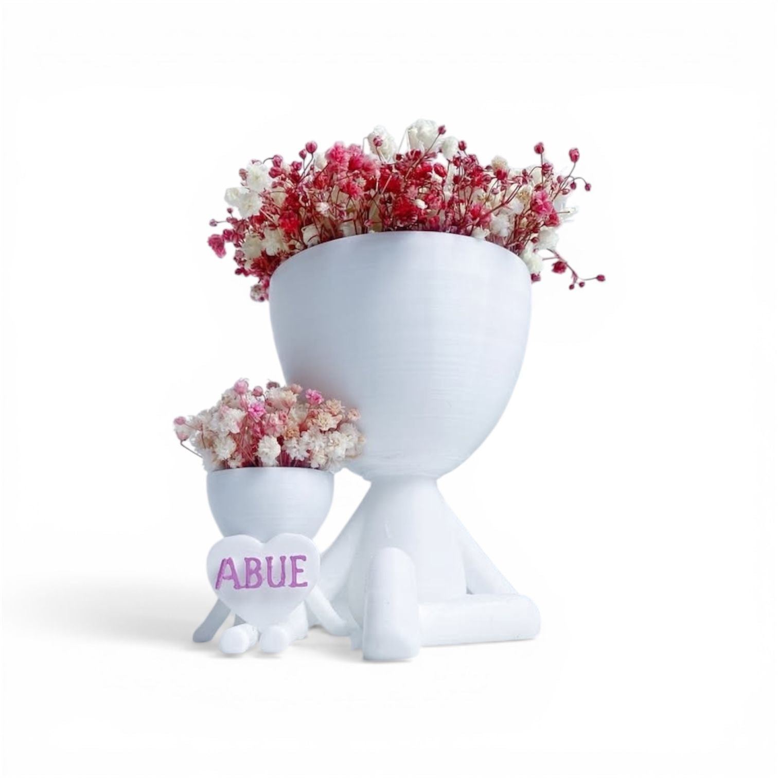 Silueta Abuela con Flores Inmortalizadas - Homenaje Día de la Madre