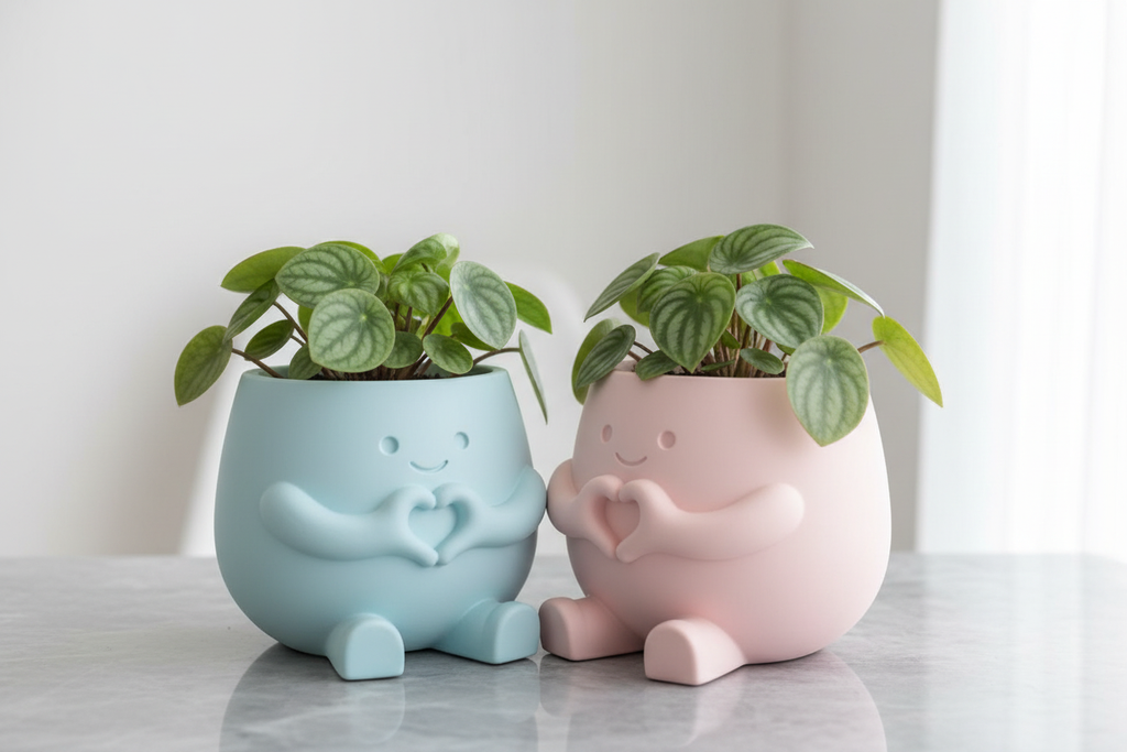 Pareja matereros azul y rosa - estilo minimalista