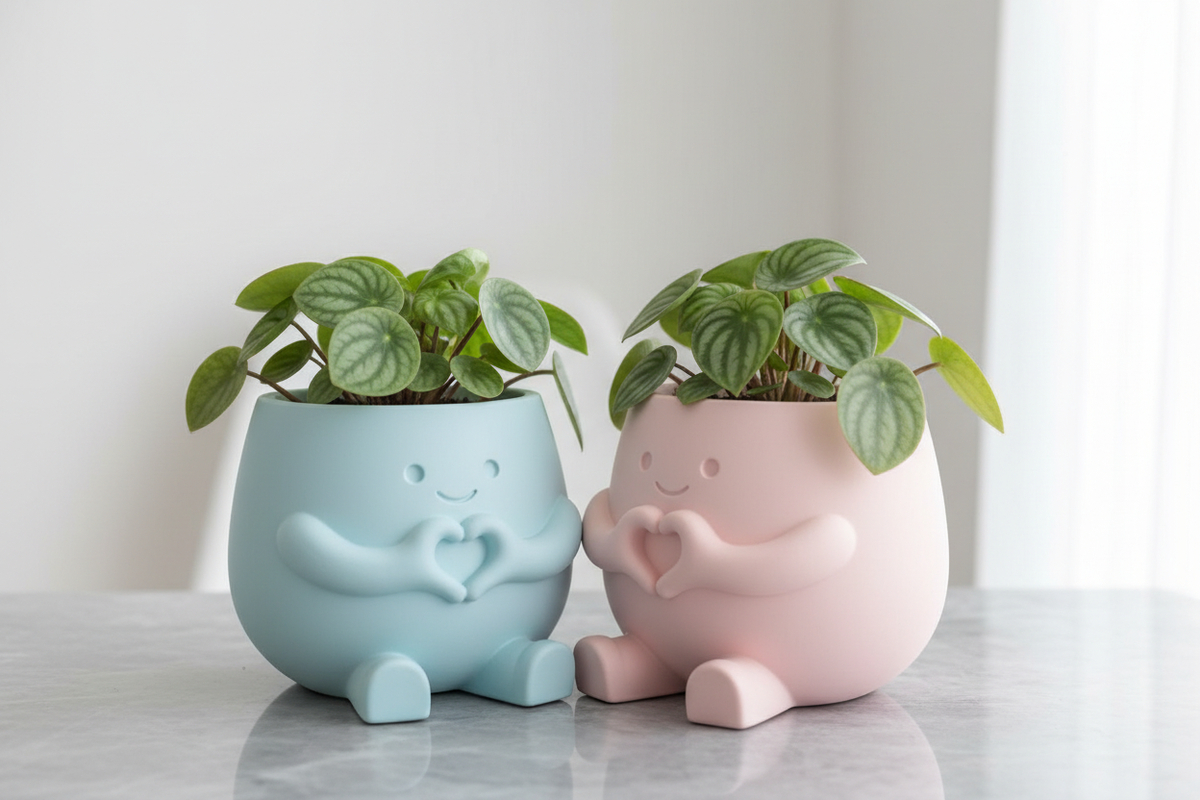Pareja matereros azul y rosa - estilo minimalista