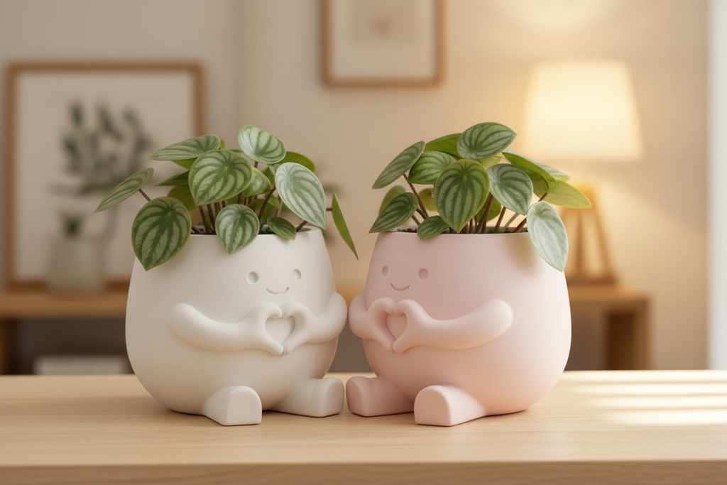 Pareja matero blanco y rosa